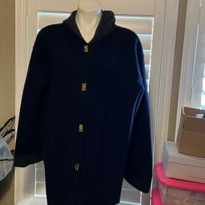 Ralph Lauren Navy and Gray Pea Coat